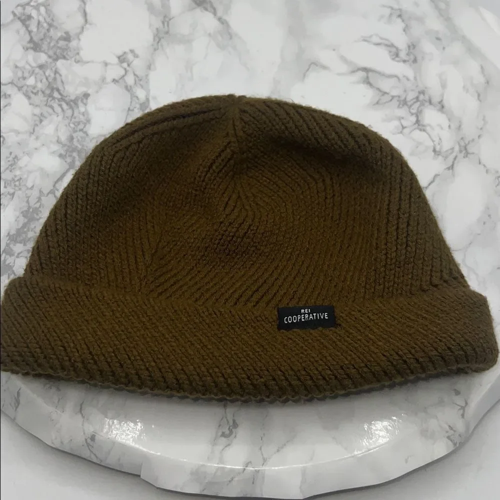 REI COOPERATIVE Dusty Olive Green Knit Cuff Beanie